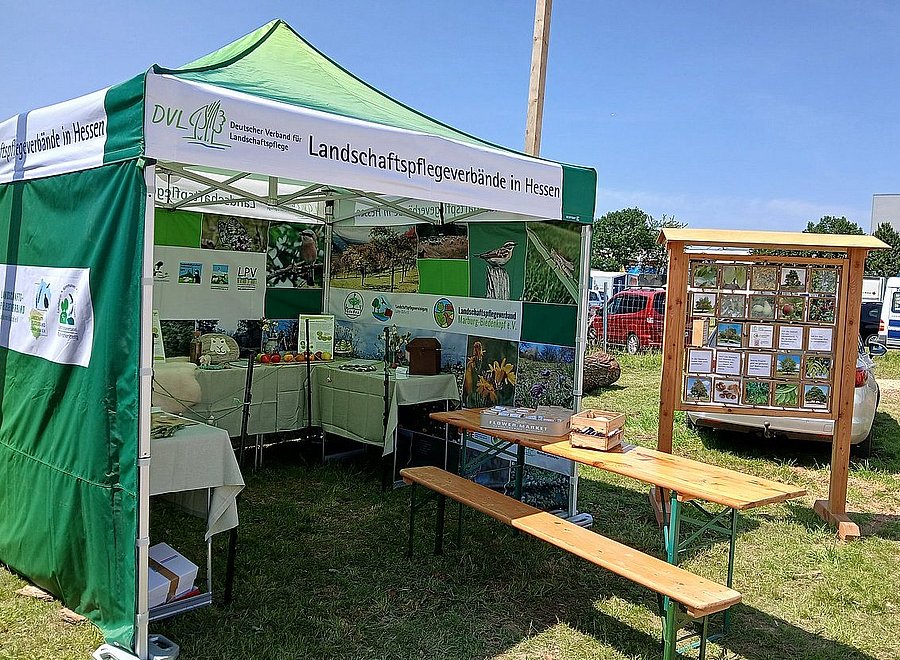 DVL-Pavillon mit Infomaterial auf dem Hessentag 2025